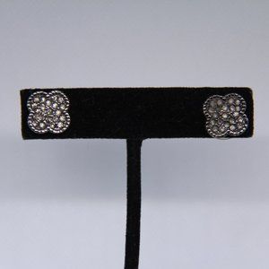 Gun Metal & Rhinestone Studs